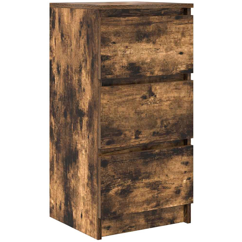 vidaXL 3 Drawer Smoked Oak Sideboard Image 2