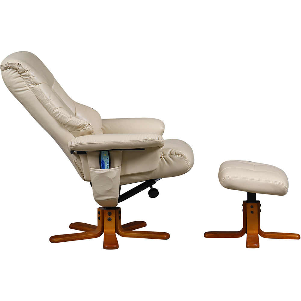 Tokyo Massage Chair with Footstool - Latte Image 7