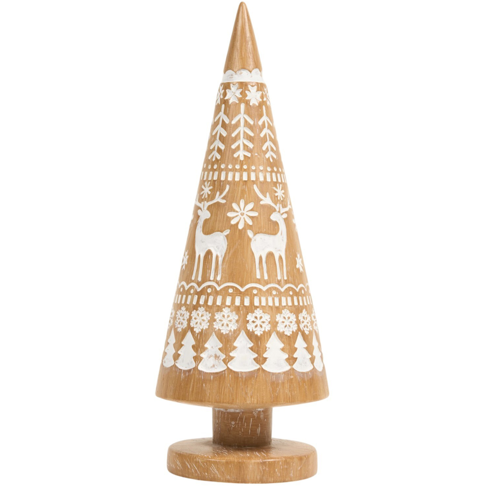 Scandi Wood Effect Tree Decoration Natural Image 3