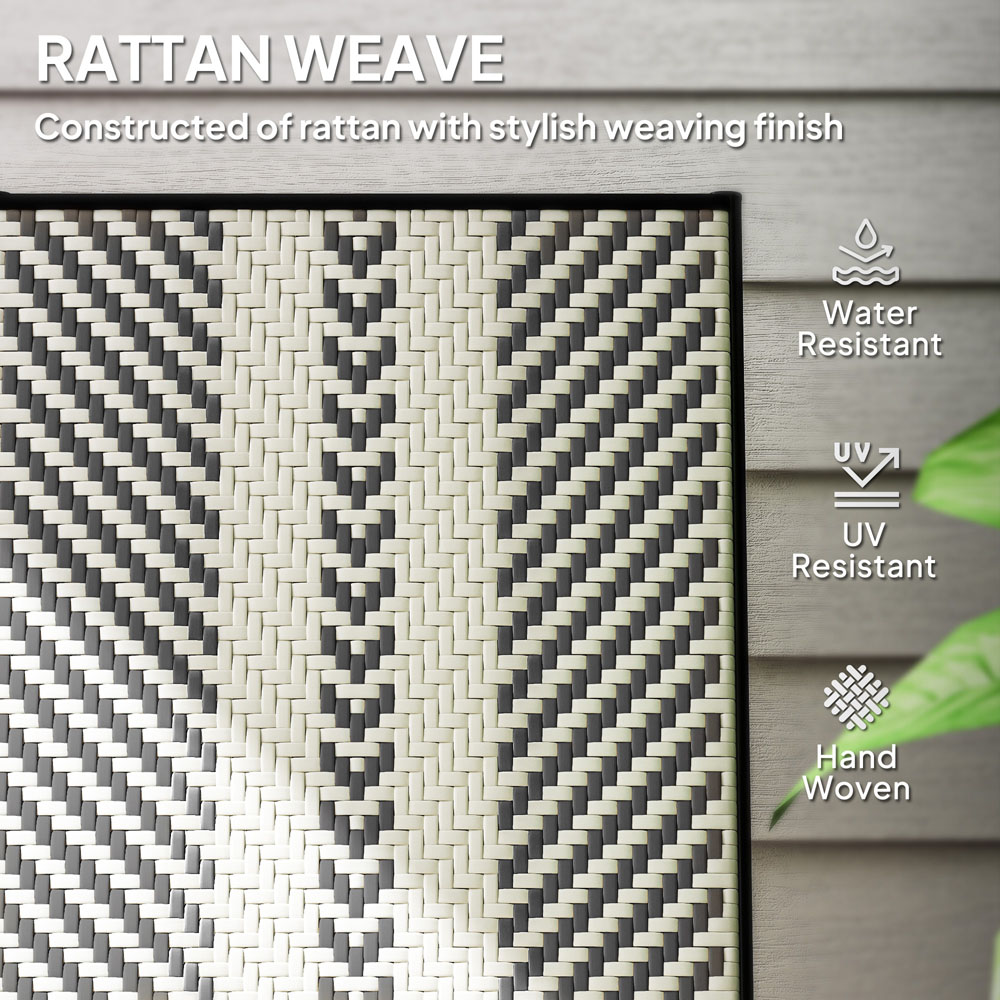 Outsunny Black Rattan 5 Position Adjustable Folding Garden Chair Image 6