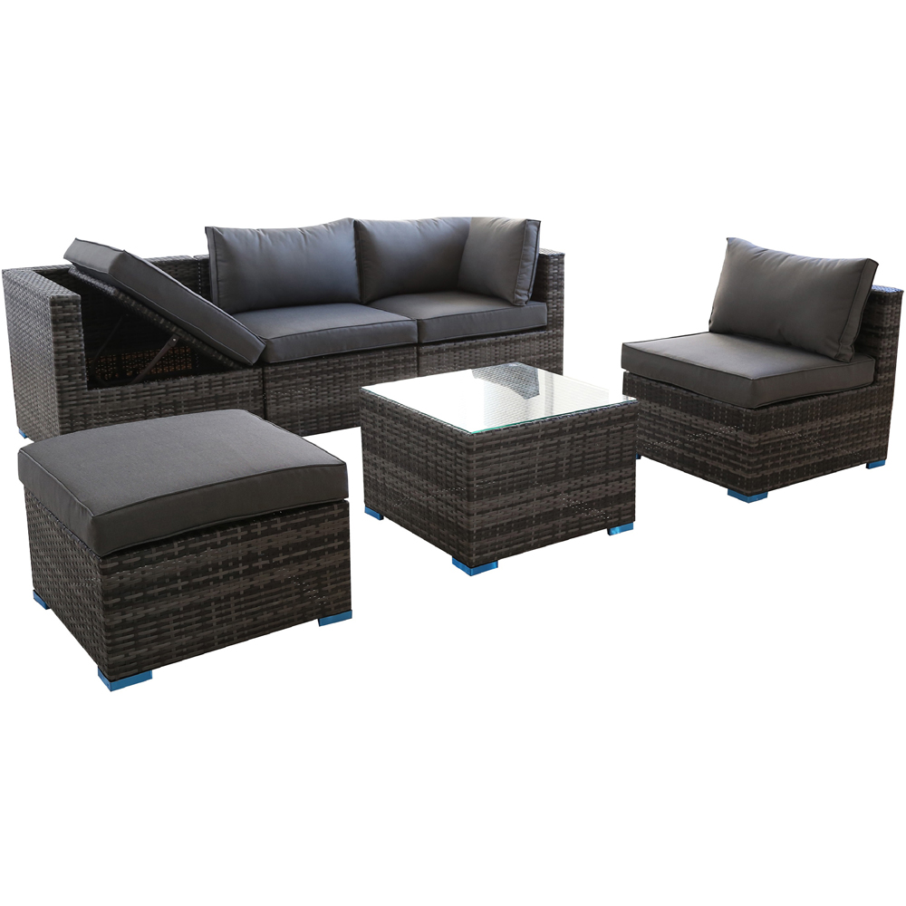Furniture One 5 Seater Rattan Grey Modular Outdoor Sofa Set Image 2