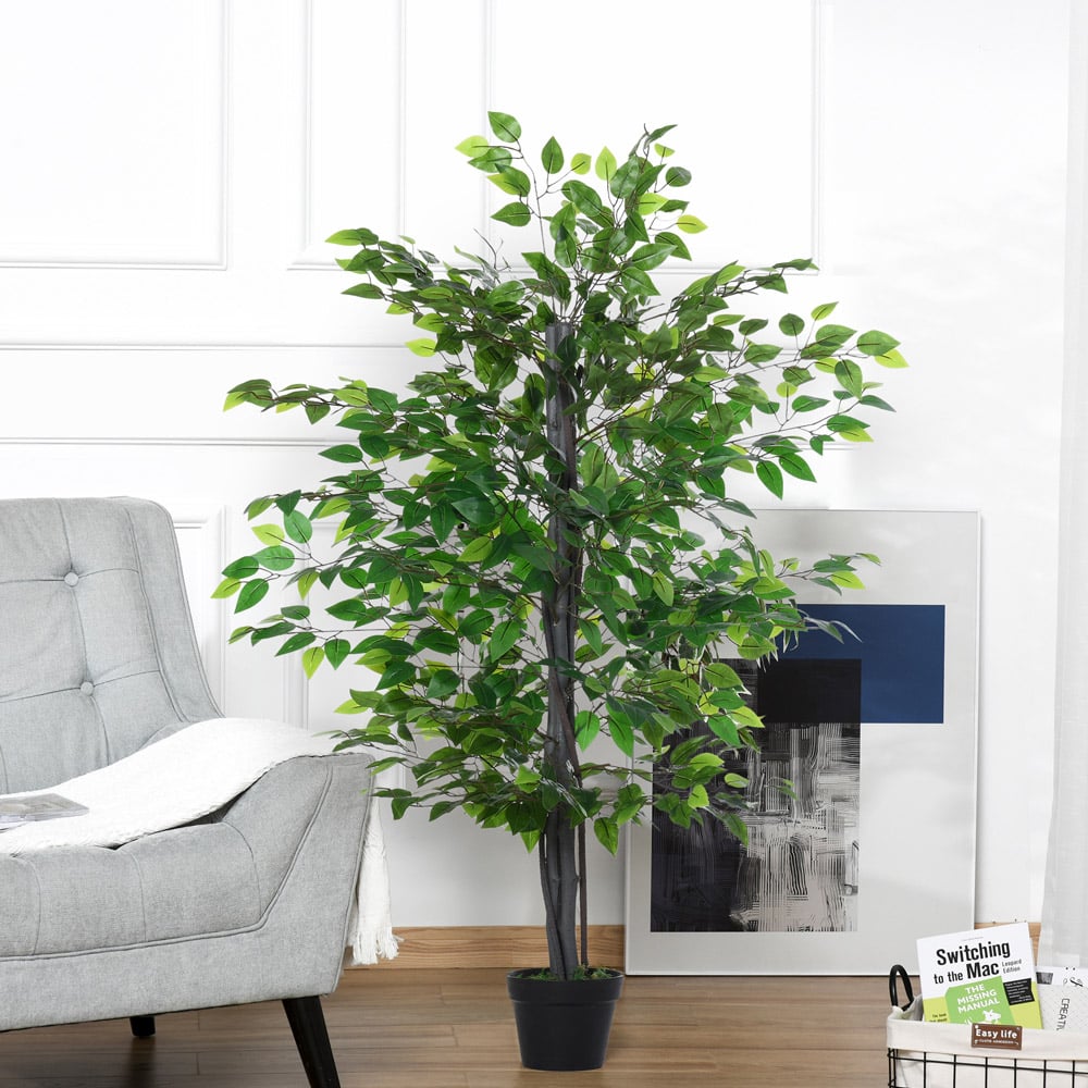Outsunny Banyan Tree Artificial Plant In Pot 4.7ft Image 2