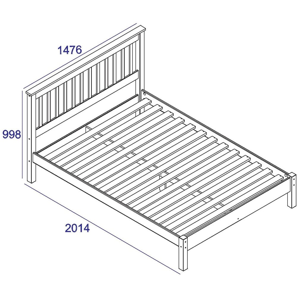 Core Products Single Antique Wax Pine Slatted Low End Bedstead Image 3