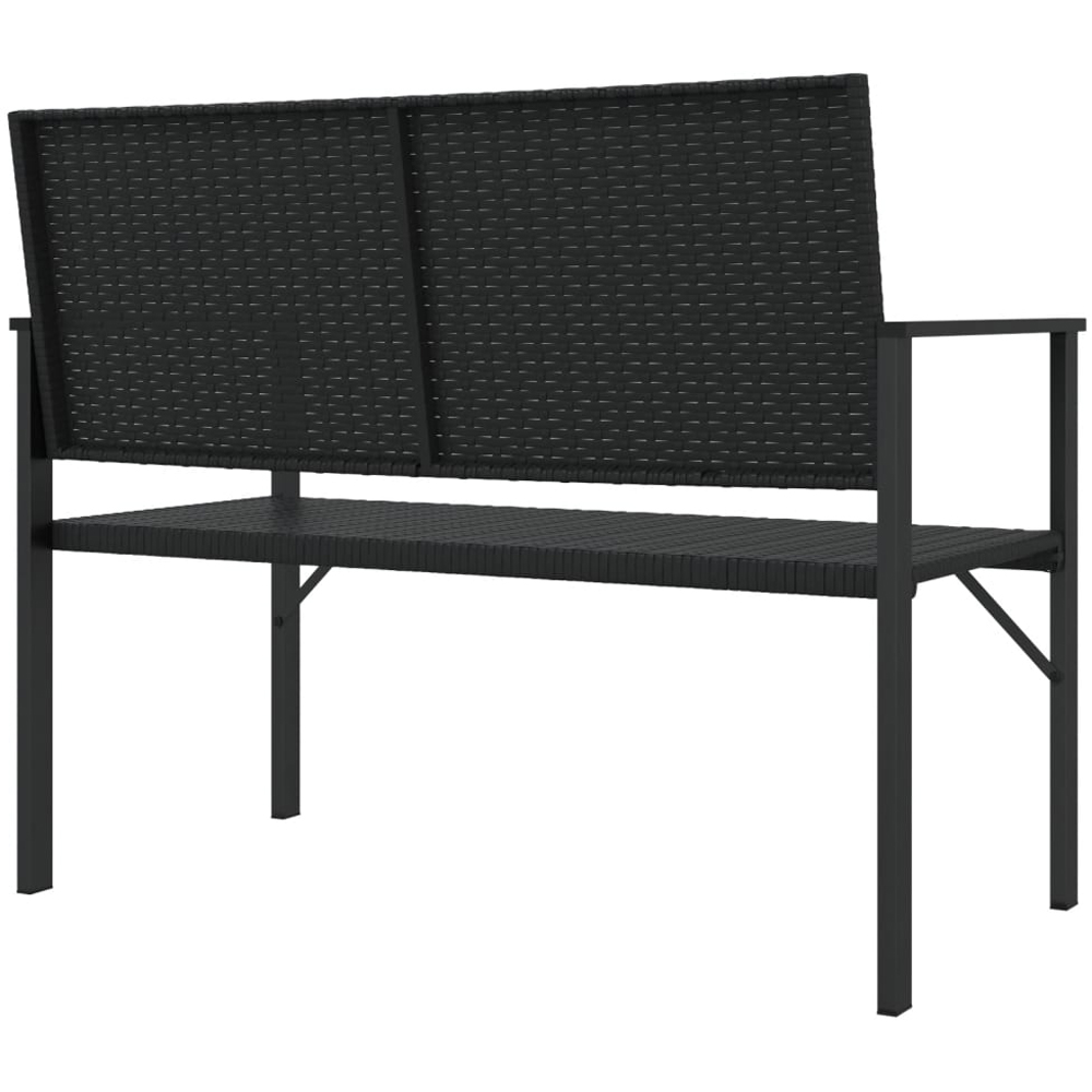 vidaXL 2 Seater Black Rattan Garden Bench Image 5