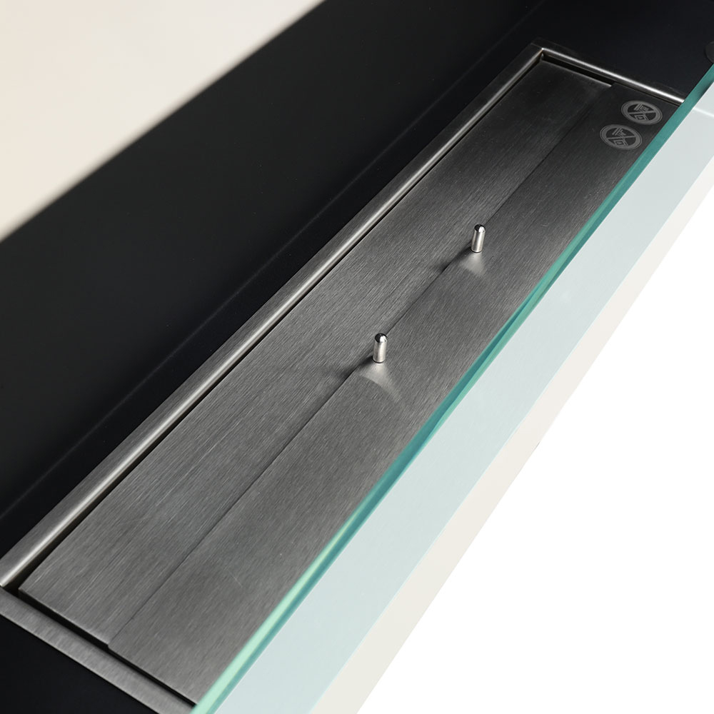 Living and Home Stainless Steel Rectangular Wall Mounted Ethanol Fireplace Image 5