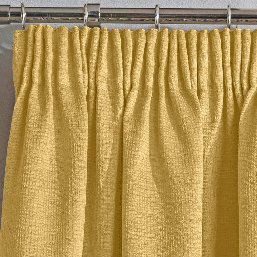 Enhanced Living Matrix Ochre Thermal Pencil Pleat Readymade Curtains 168 x 229cm Image 3
