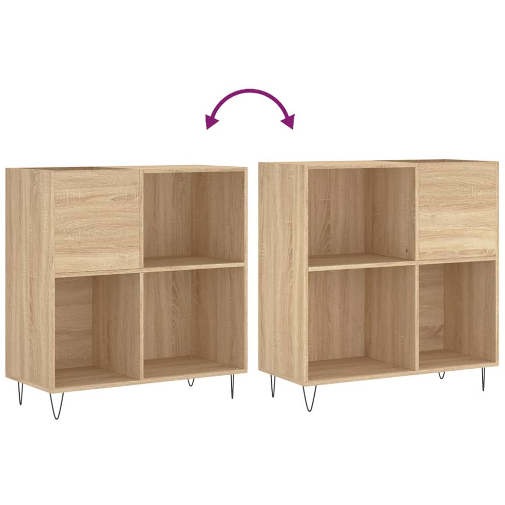 vidaXL 3 Shelf Sonoma Oak Record Cabinet Image 7
