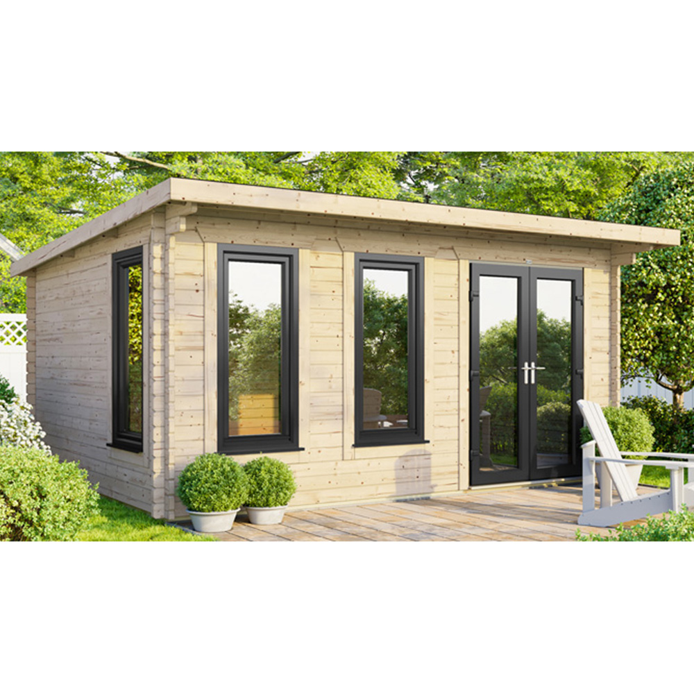 Power Sheds 16 x 10ft Right Double Door Pent Log Cabin Image 3