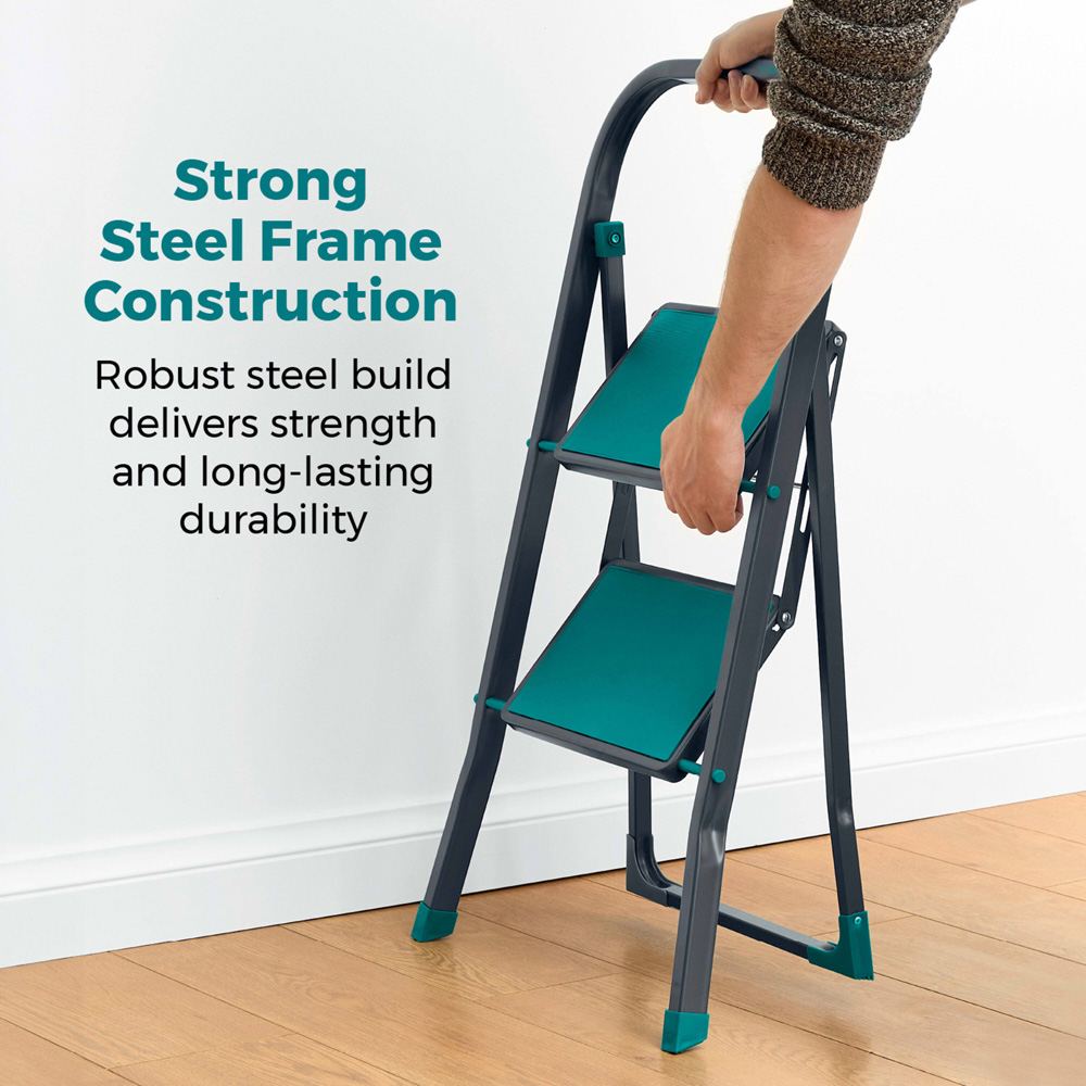 Tower 2-Tread Teal Step Ladder Image 3
