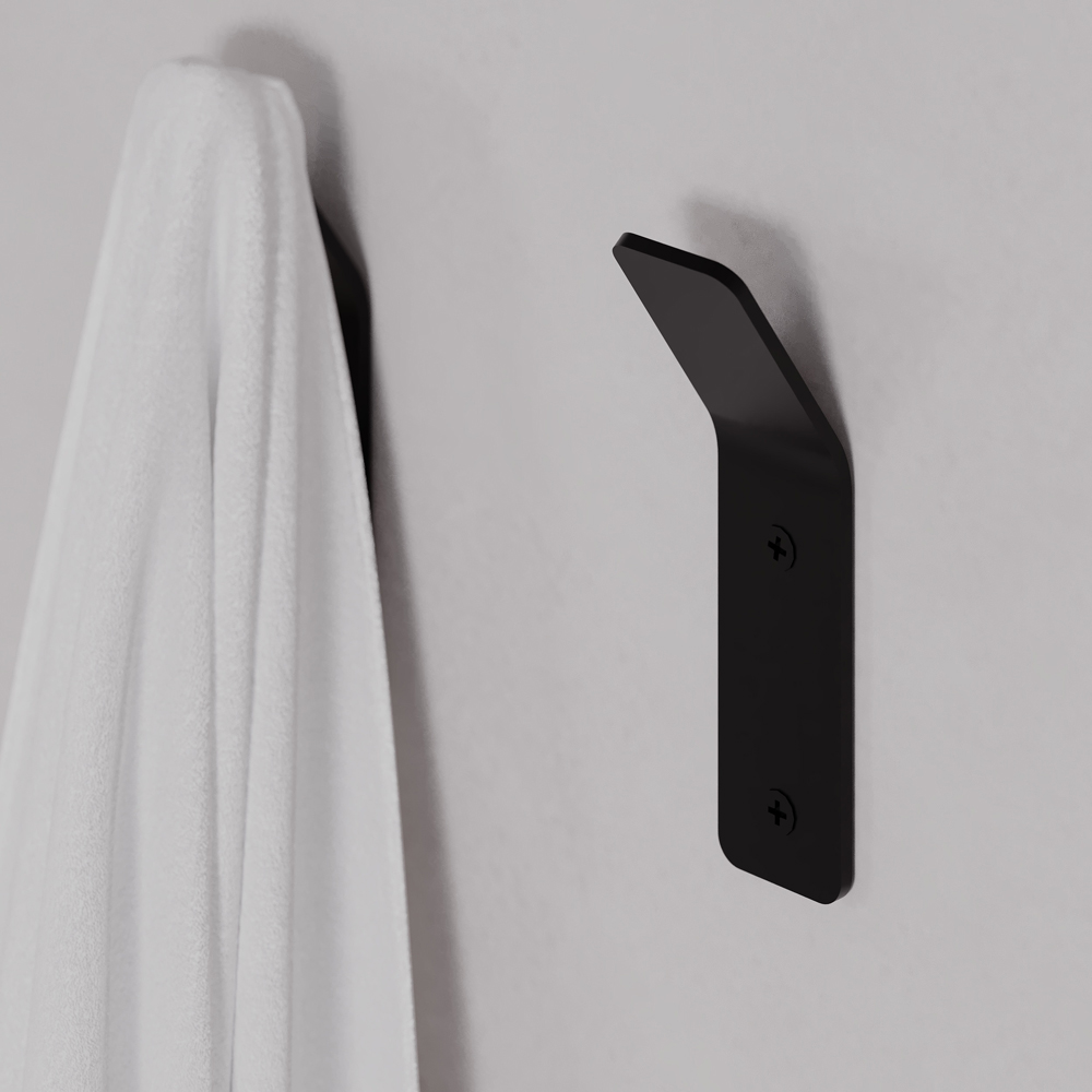 Decortie Hary Black Textured Metal Wall Hook 3 Pack Image 3