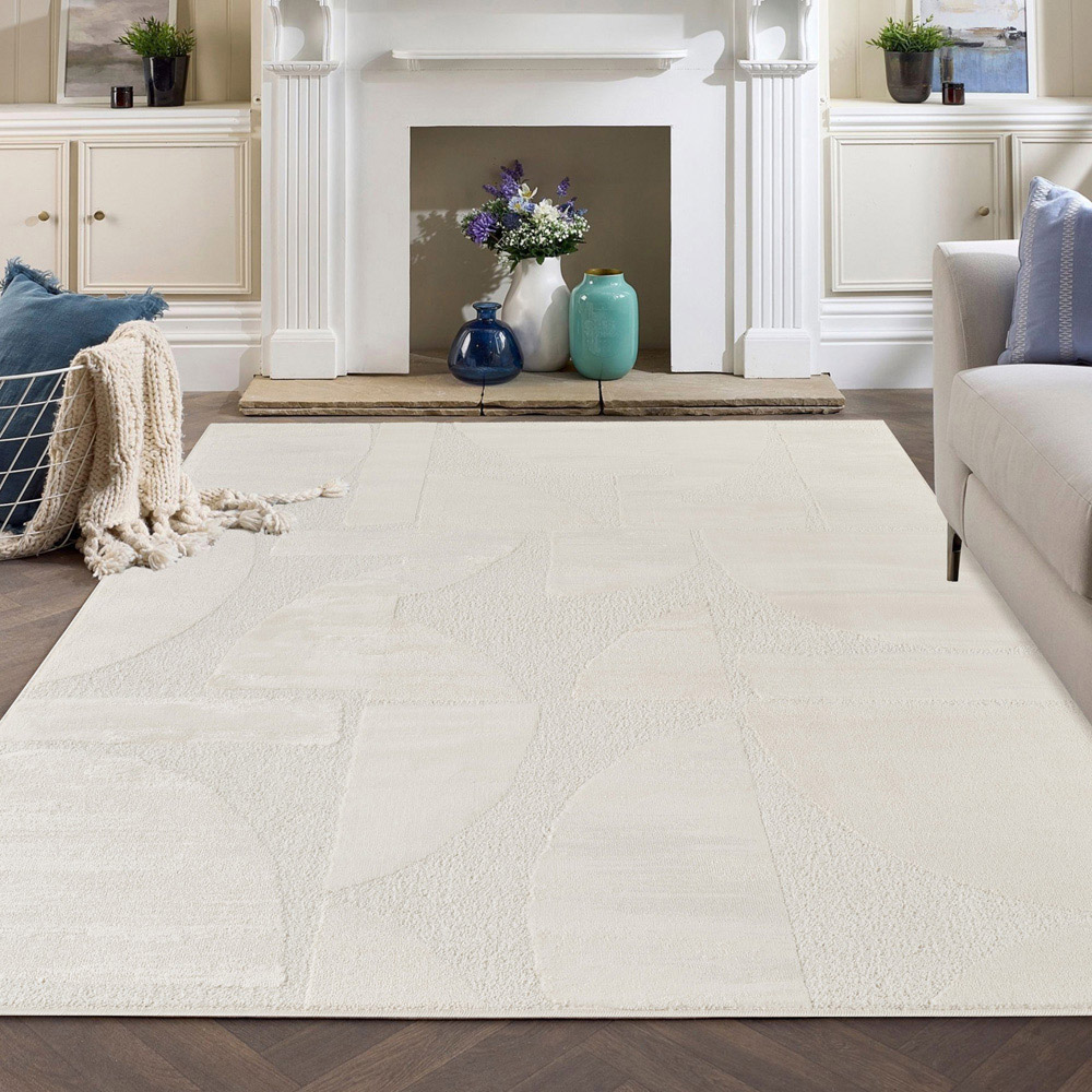 Desire Rugs Hamilton Cream Abstract Motif Rug 80 x 150cm Image 5