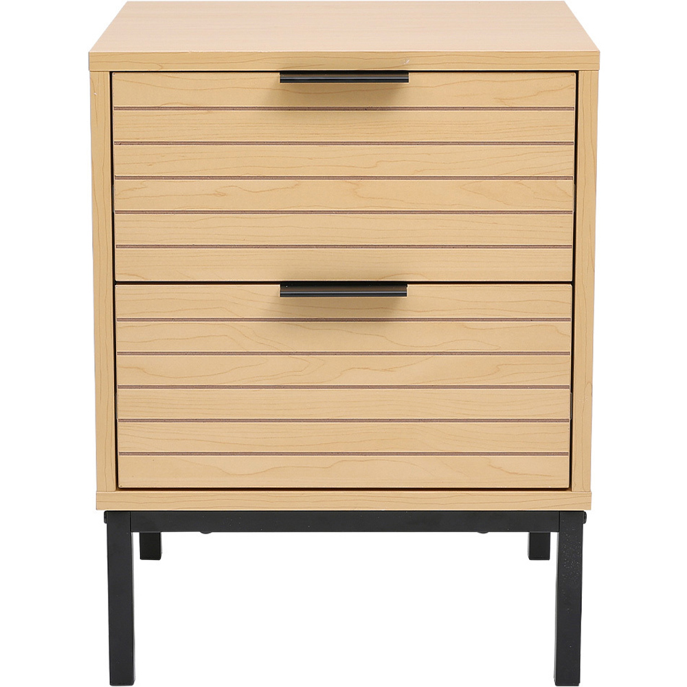 H&O Direct 2 Drawers Small Rustic Wooden Side Cabinet Image 2