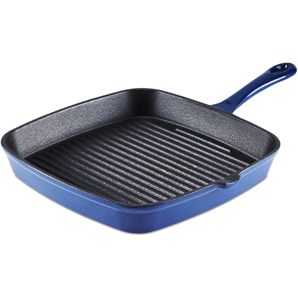 Barbary and Oak 23cm Blue Cast Iron Grill Pan Image 1