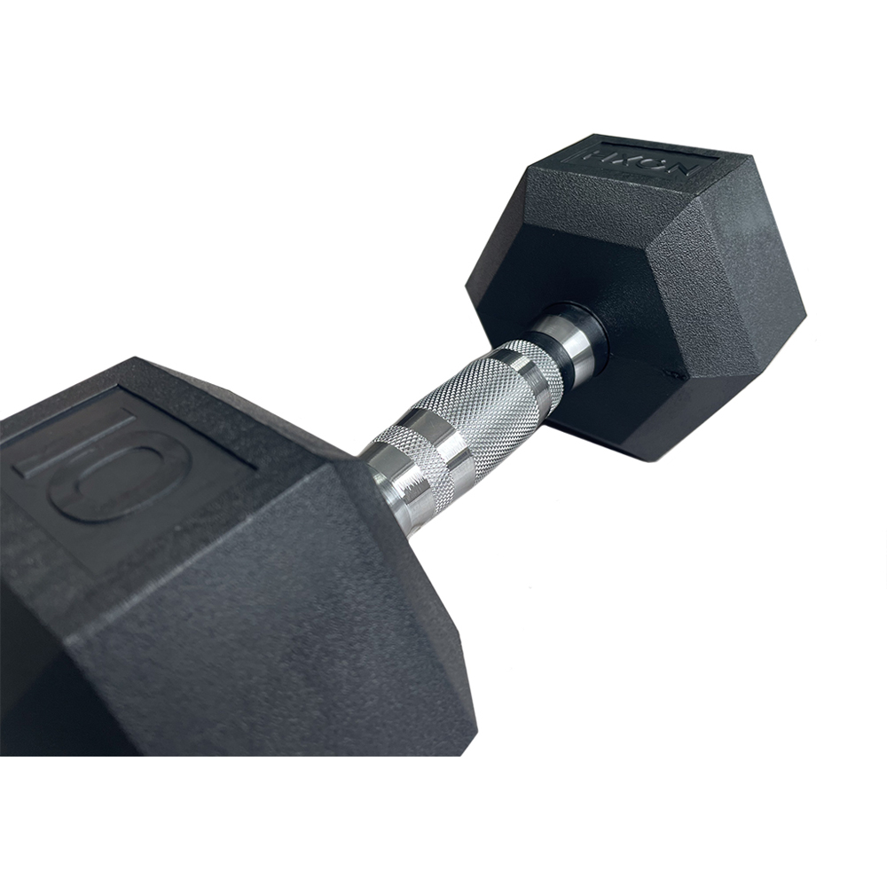 HXGN Pro Hex Black Dumbbell 10kg 2 Pack Image 3