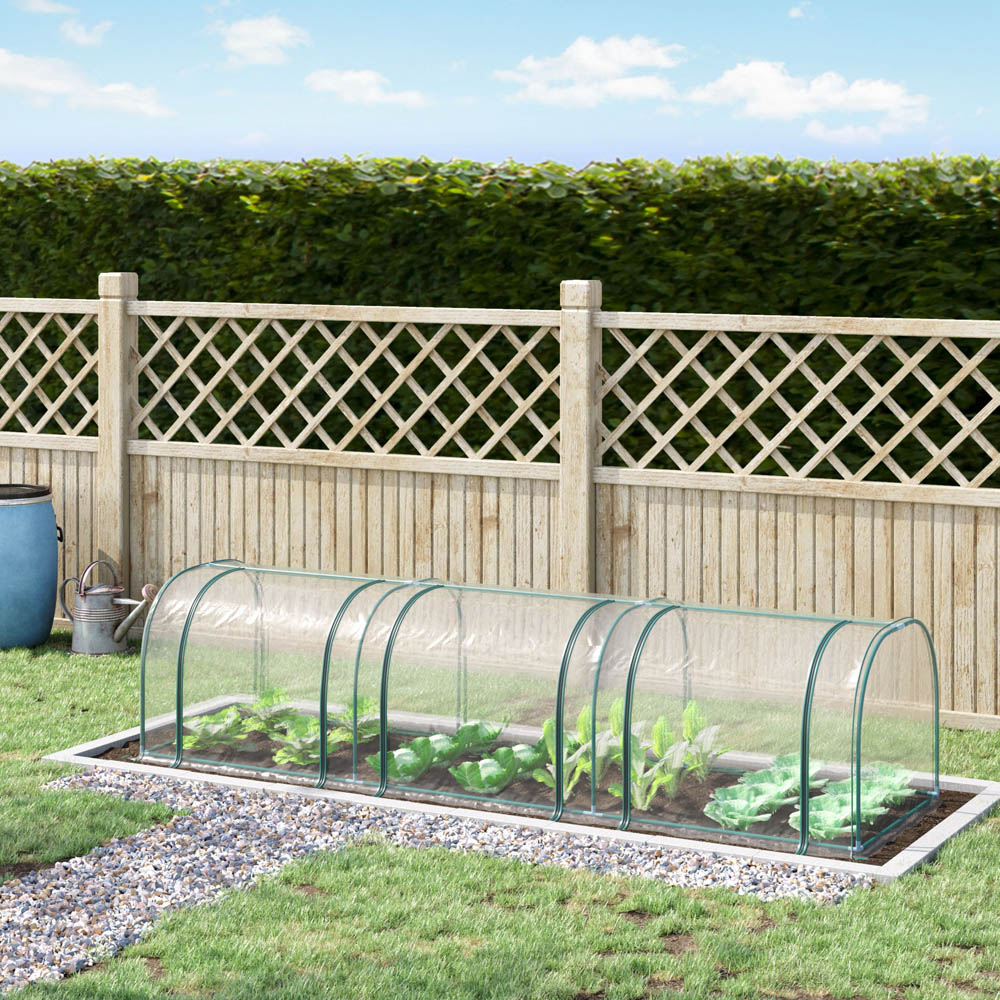 Outsunny Portable Long Tunnel 11.4 x 3.2ft Greenhouse Image 2