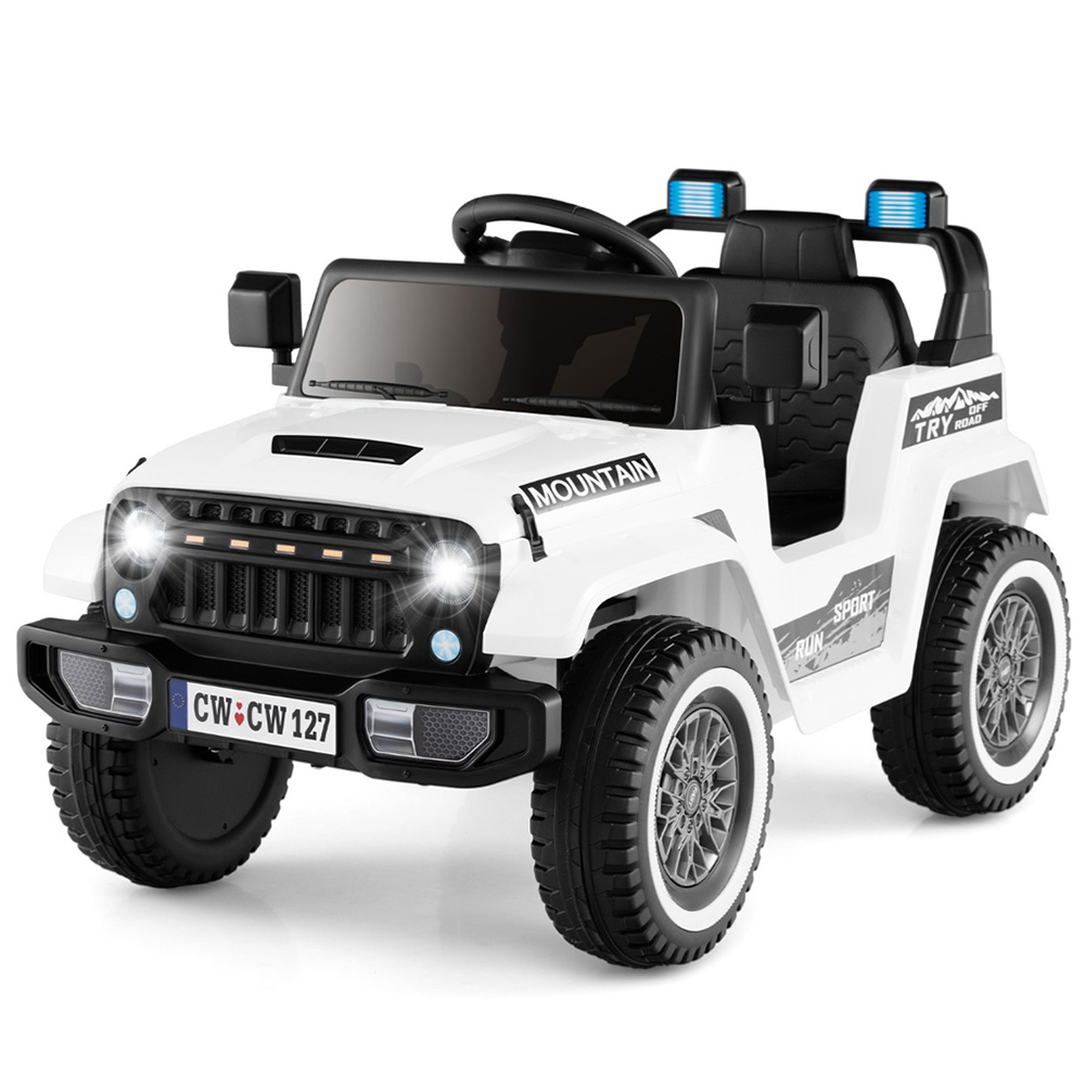 Costway White Battery Powered Kids Ride On Car Image 1