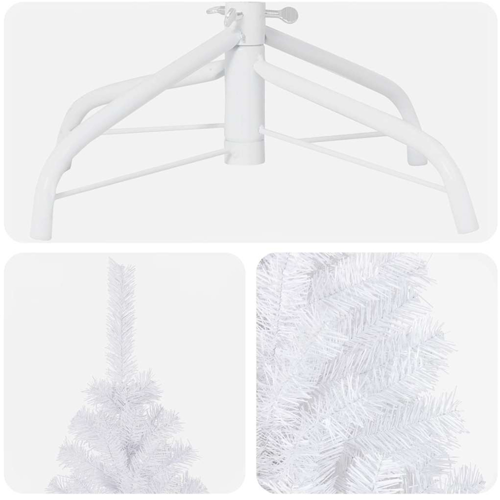 vidaXL White Artificial Christmas Tree with LEDs Bronze Gold Decoration Ornaments 6ft Image 6