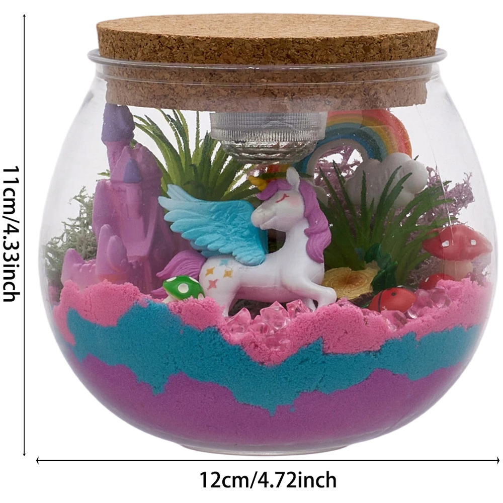 H&O Direct Kids DIY Unicorn Castle LED Terrarium Kit with Remote Image 6