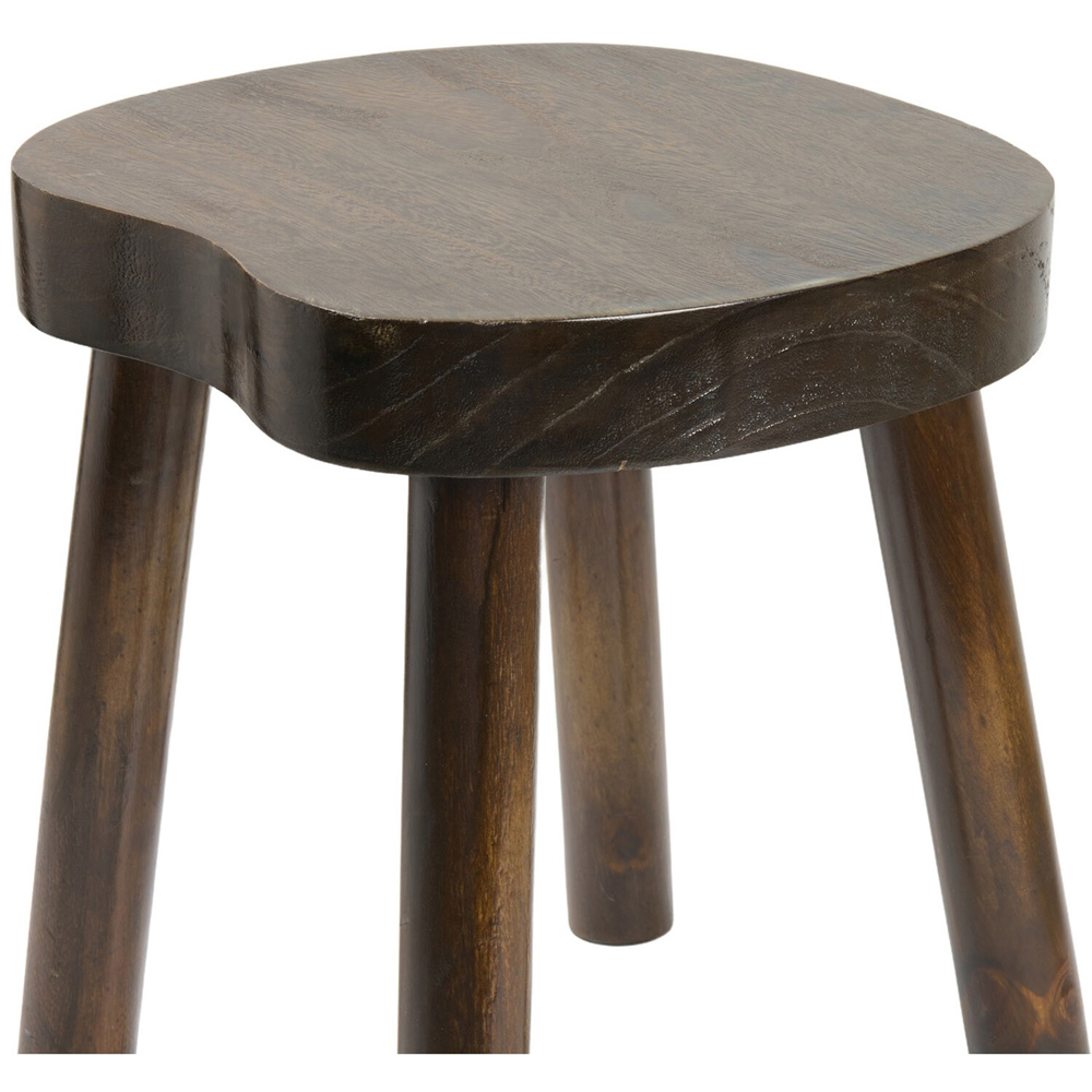 Dark Wood Footstool Brown Image 4