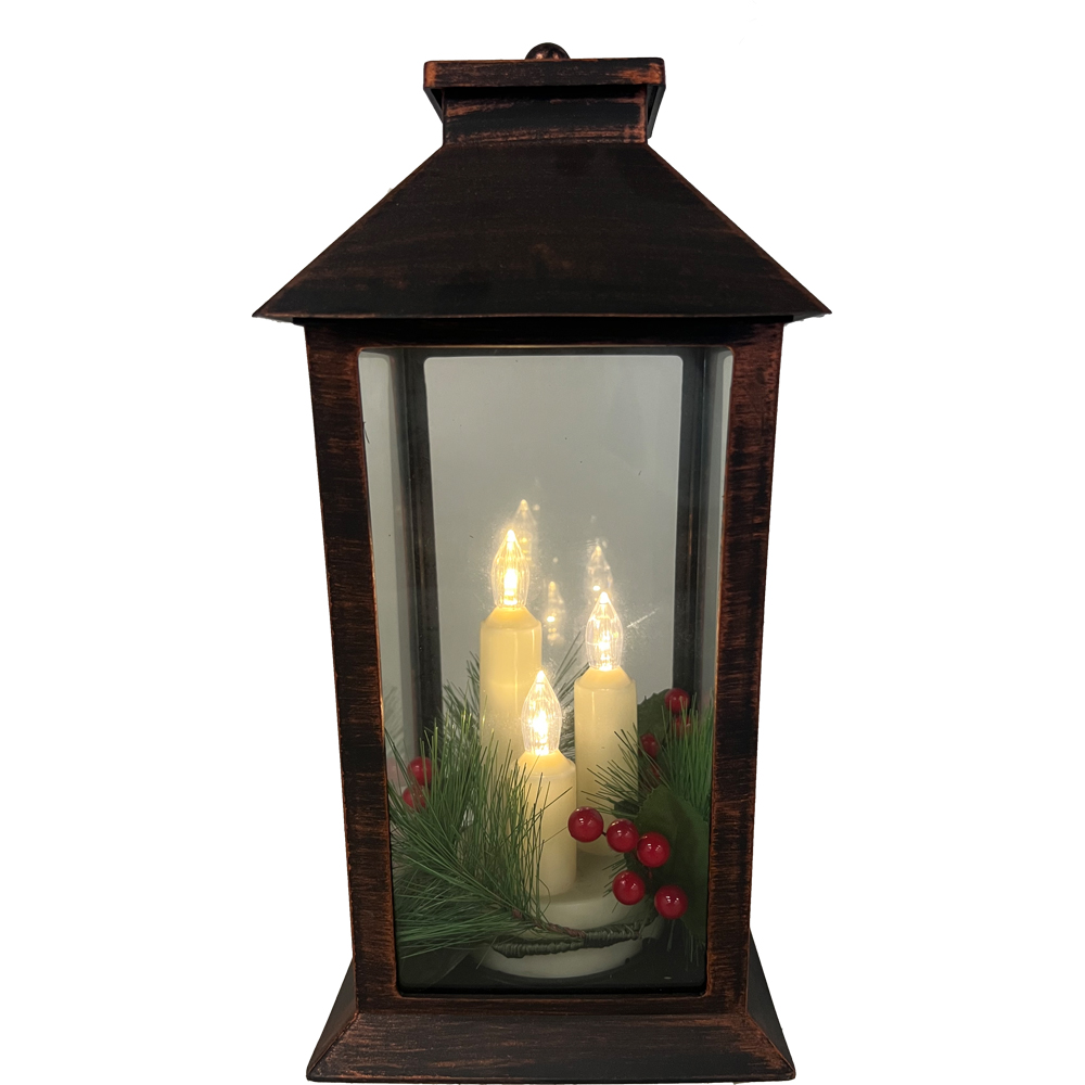 Avilo Battery Operated LED Lantern with 3 Candles Image 1