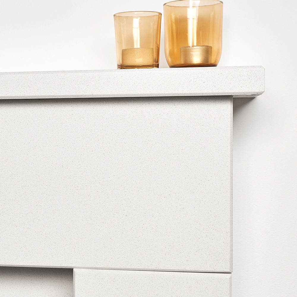 Adam Lomond White Marble and Black Fireplace with Colorado Electric Fire 39 inch Image 5