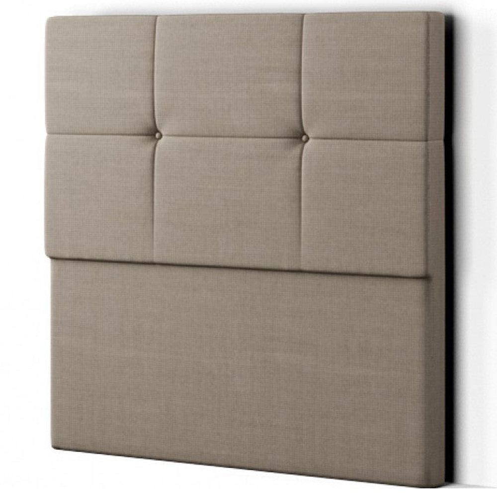 Eleganza Jacob Small Double Beige Linen Floor Standing Headboard Image 2