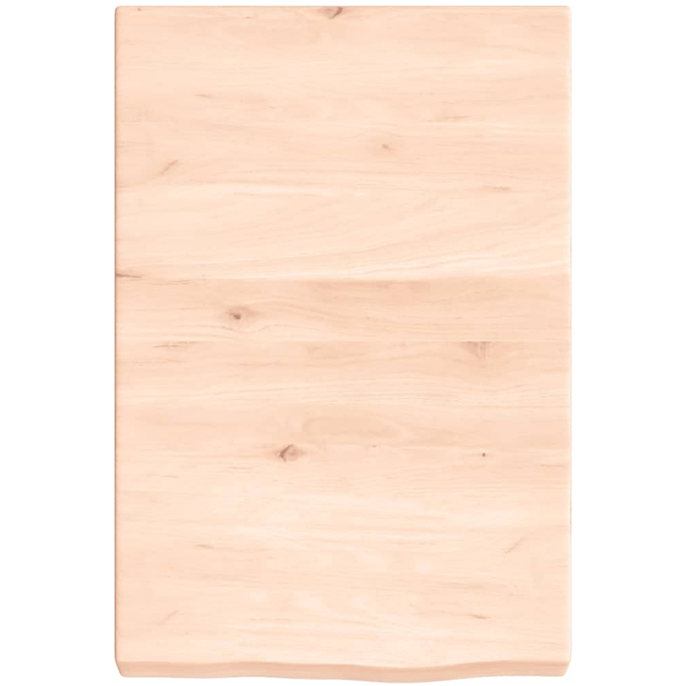 vidaXL 40cm Natural Untreated Solid Oak Wood Floating Wall Shelf Image 3