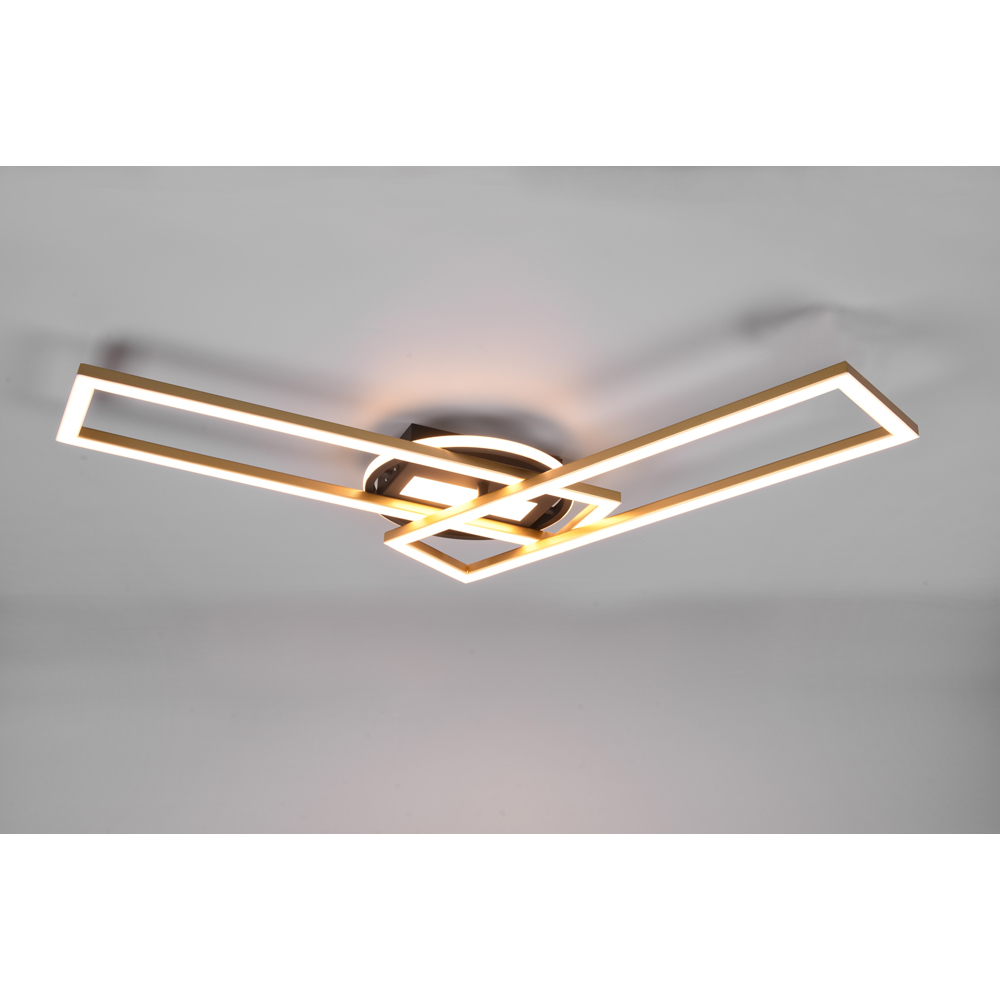 TRIO Twister Brass Matt Integrated LED Ceiling Light Image 3