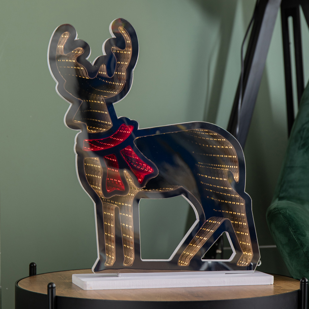 Samuel Alexander Red and Warm White LED Light Up Reindeer Infinity Christmas Decoration 40cm Image 2