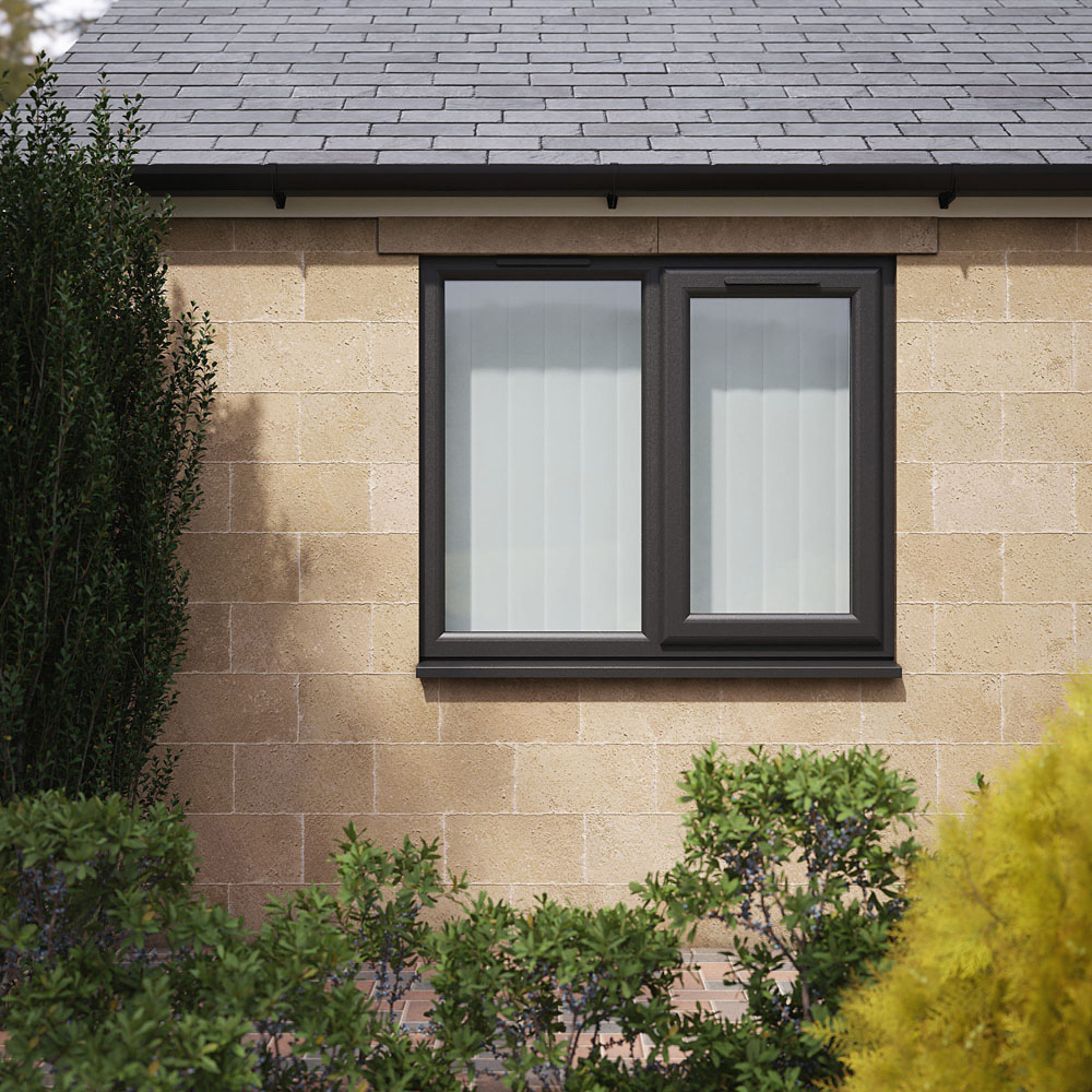 Crystal Black and White RH Side Hung Next to a Fixed Obscure Triple Glazed Window 1190 x 1115mm Image 5