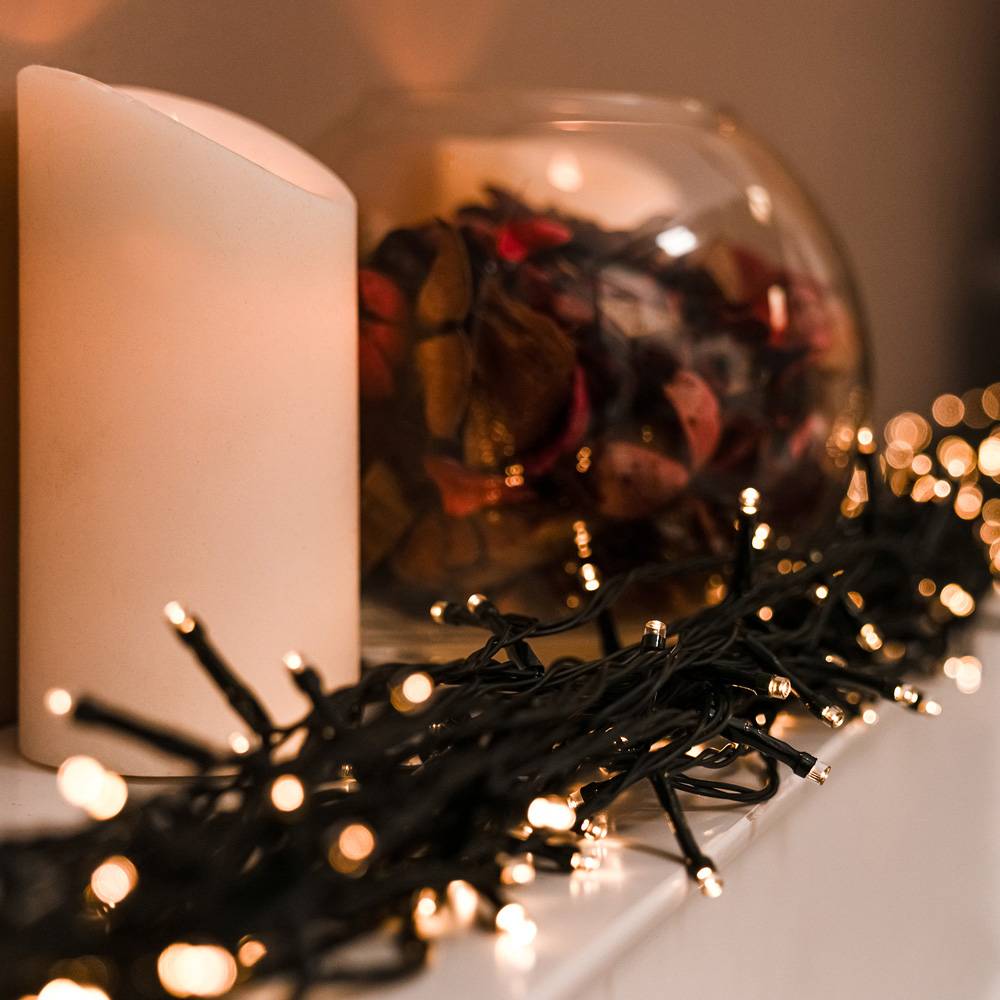 The Christmas Centre 200 Warm White LED Multifunction Green Cable String Light 20m Image 3