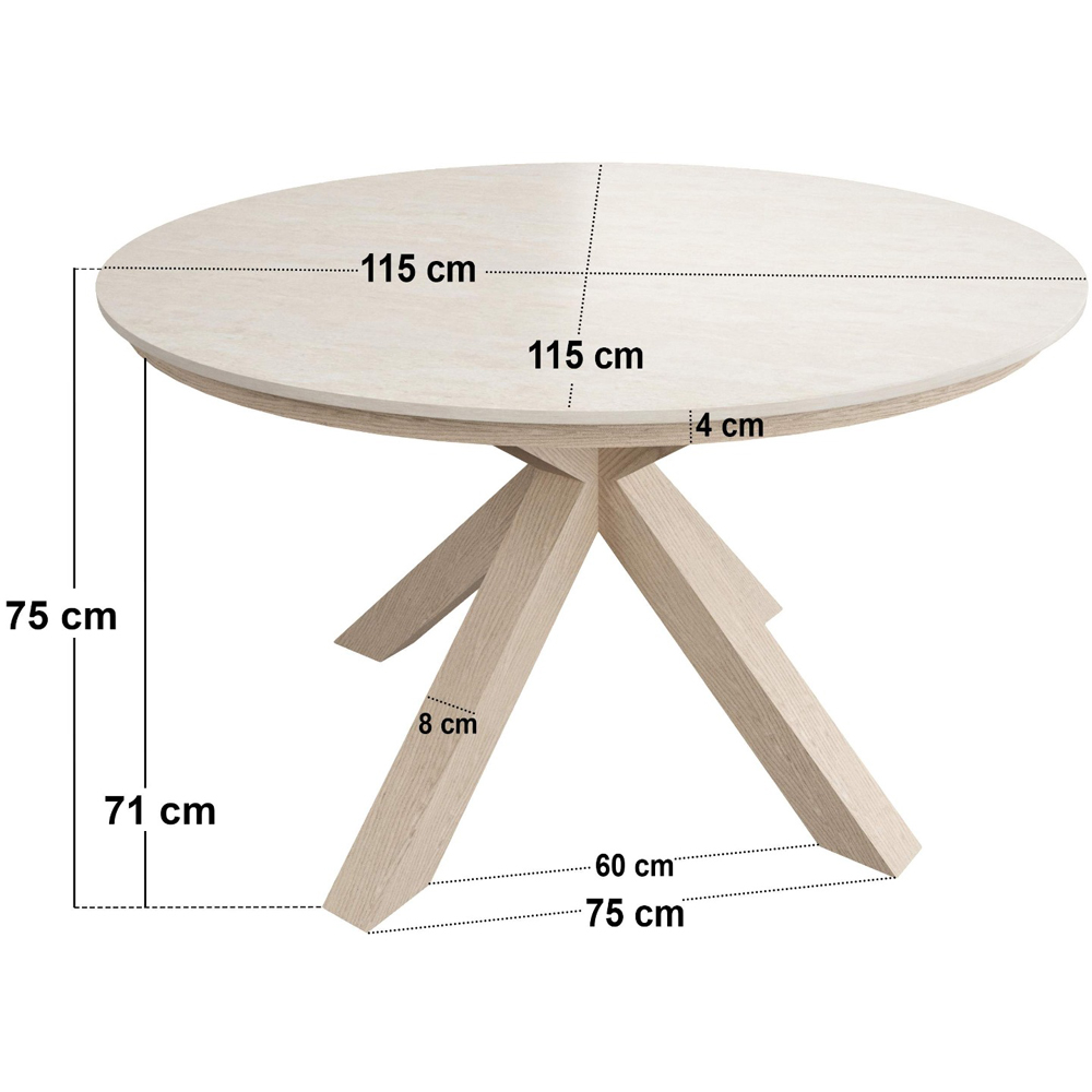 SOLACE+CO Florence Louisa 4 Seater Round Garden Dining Set Image 8