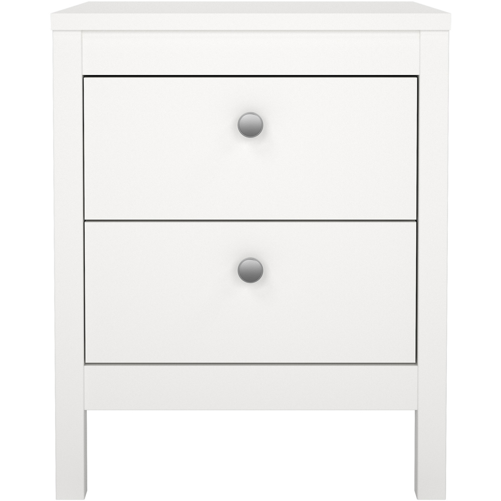 Florence Madrid 2 Drawer White Bedside Table Image 3