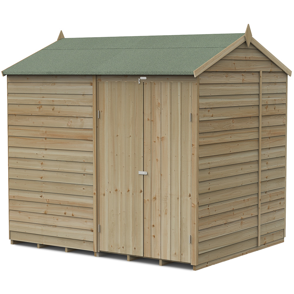 Forest Garden 4LIFE 8 x 6ft Double Door Reverse Apex Shed Image 1