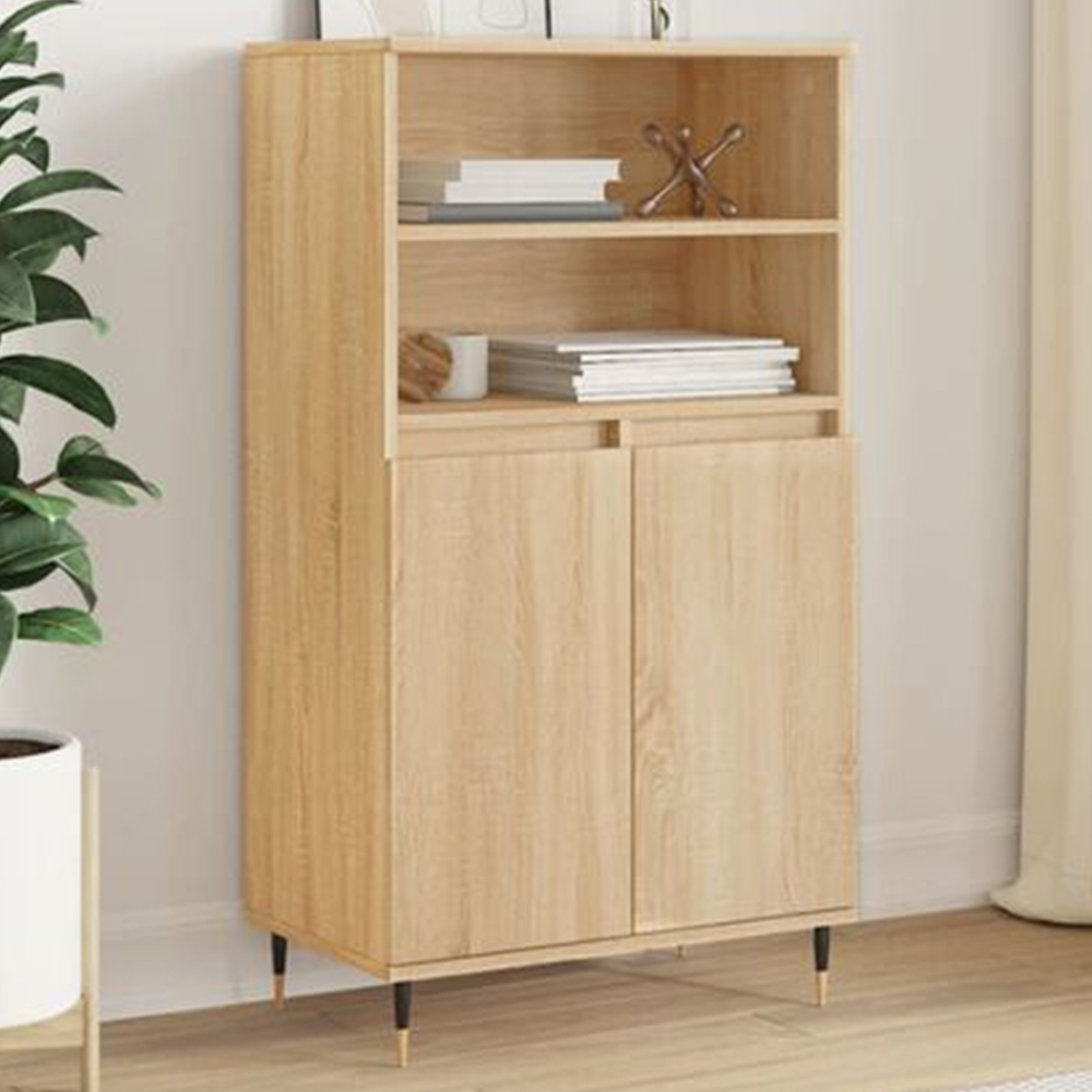 vidaXL 2 Door 2 Shelf Sonoma Oak Highboard Image 1