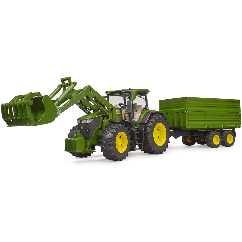 Bruder Kids John Deere 7R 350 with Front Loader and Tandemaxle Tipping Trailer Playset Model Image 3