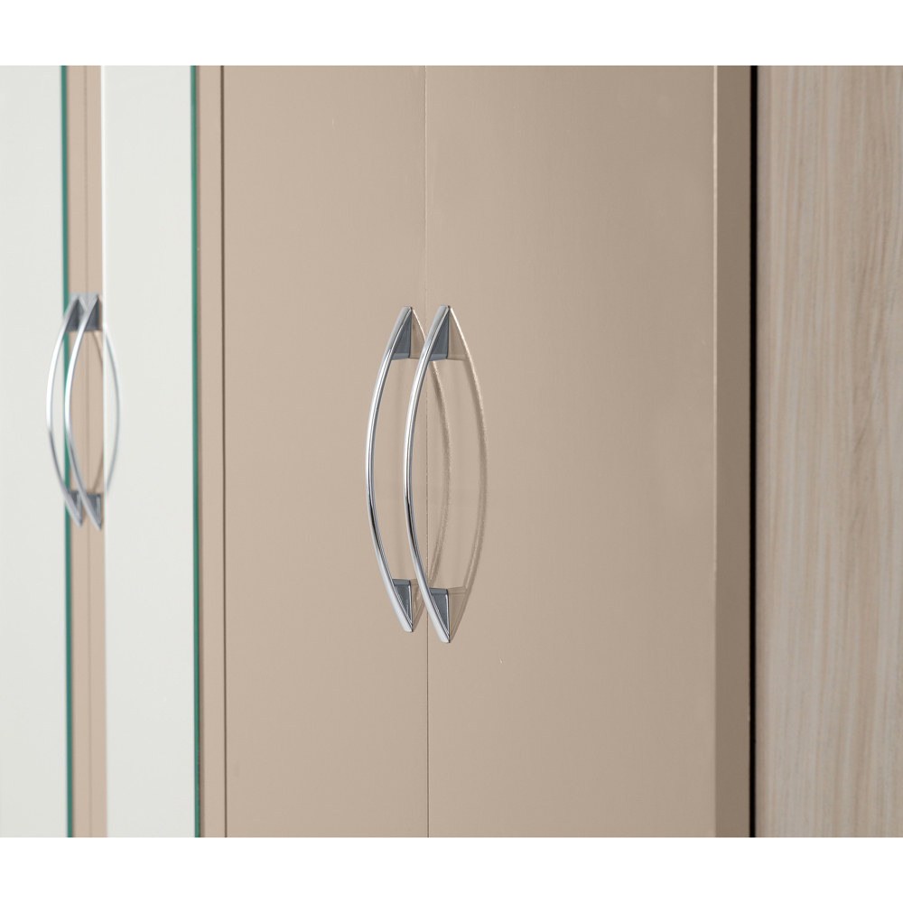 Seconique Nevada 6 Door 2 Drawer Oyster and Light Oak Wardrobe Image 3