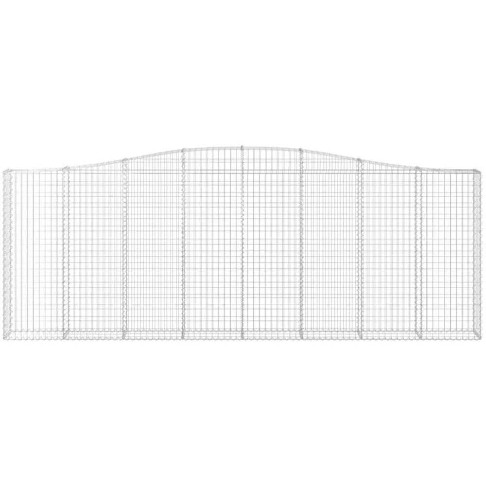 vidaXL Silver Galvanised Iron Arched Gabion Basket 400 x 30 x 140/160cm 15 Pack Image 3