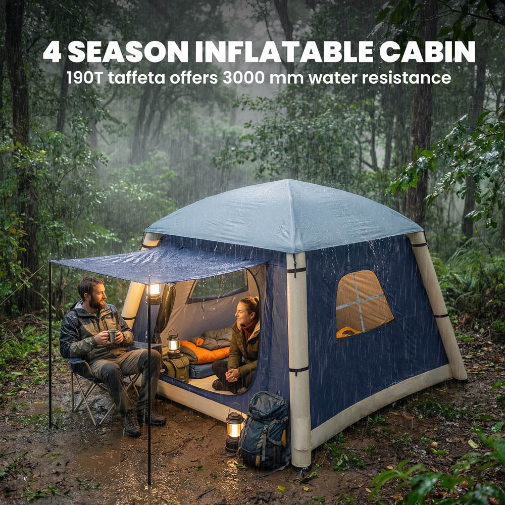 Outsunny 2 Person Inflatable Camping Tent Dark Blue Image 5