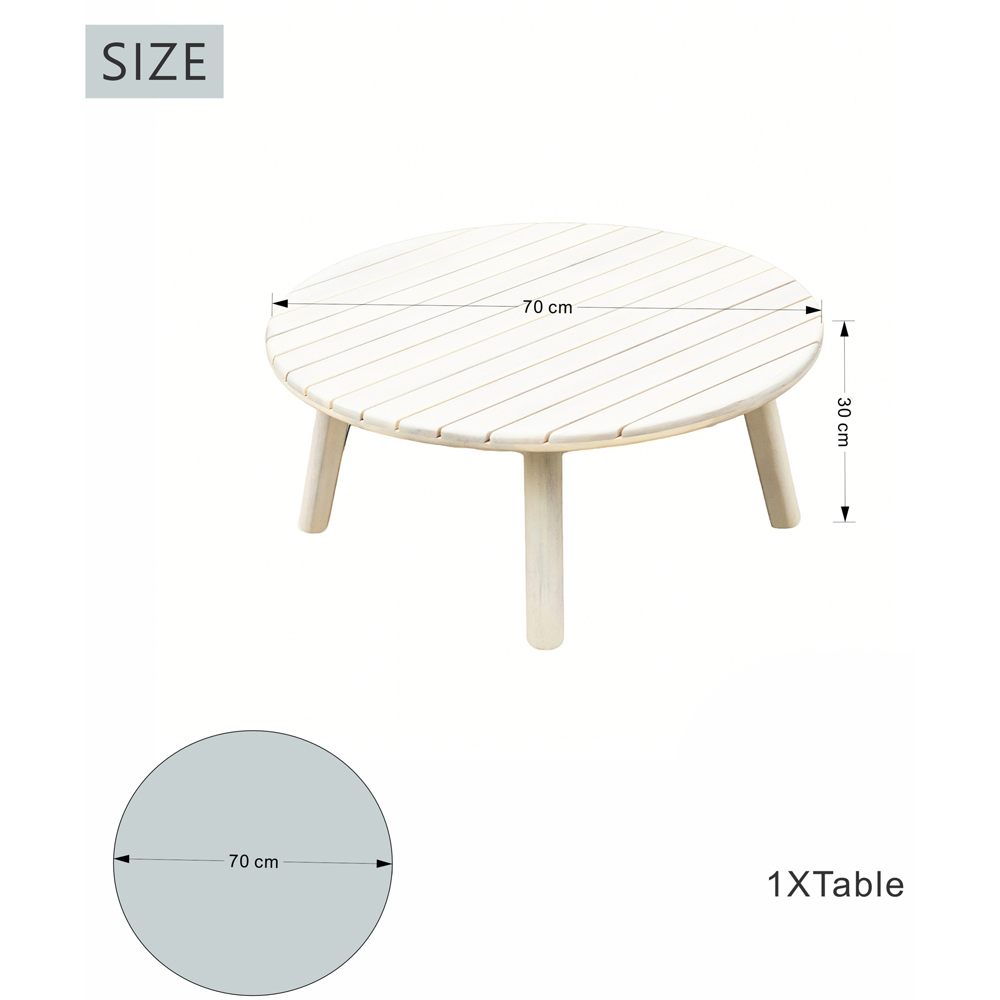 Direct Wicker Naturally Sanded Wooden Garden Coffee Table Image 7
