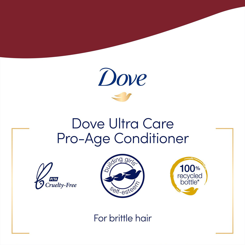 Dove Pro-Age Brittle and Damaged Hair Nourishing Conditioner 350ml 6 Pack Image 5