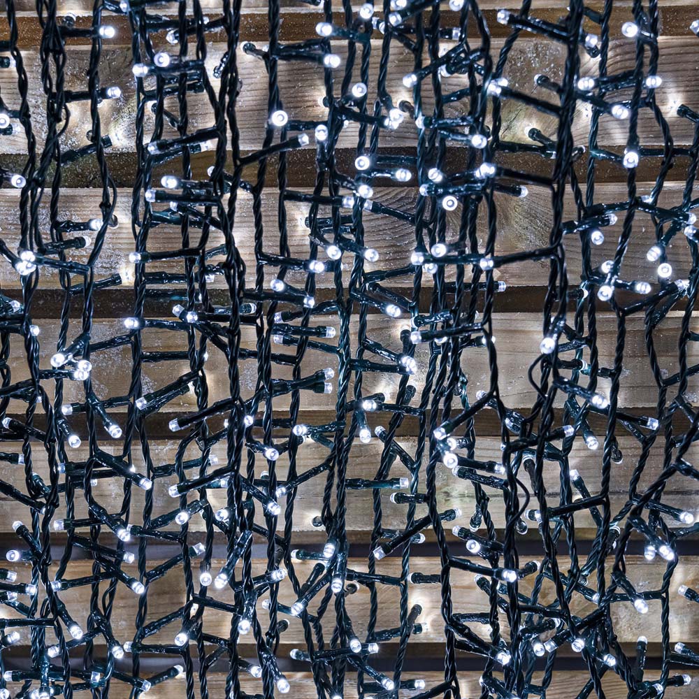 The Christmas Centre 750 Bright White LED Multifunction Green Cable Compact String Light 18.75m Image 5