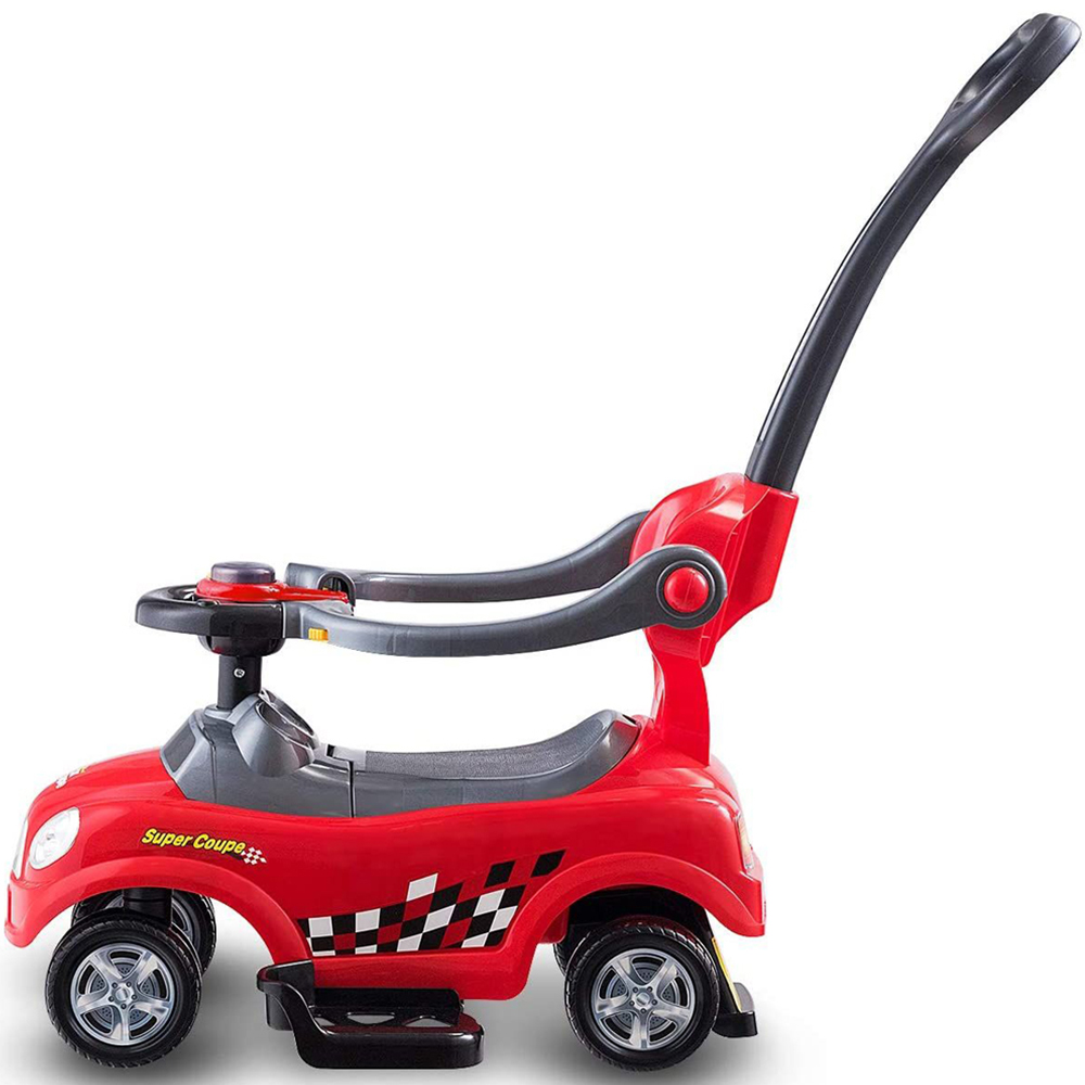 Costway 3 in 1 Red Kids Ride On Car with Push Handle Image 3