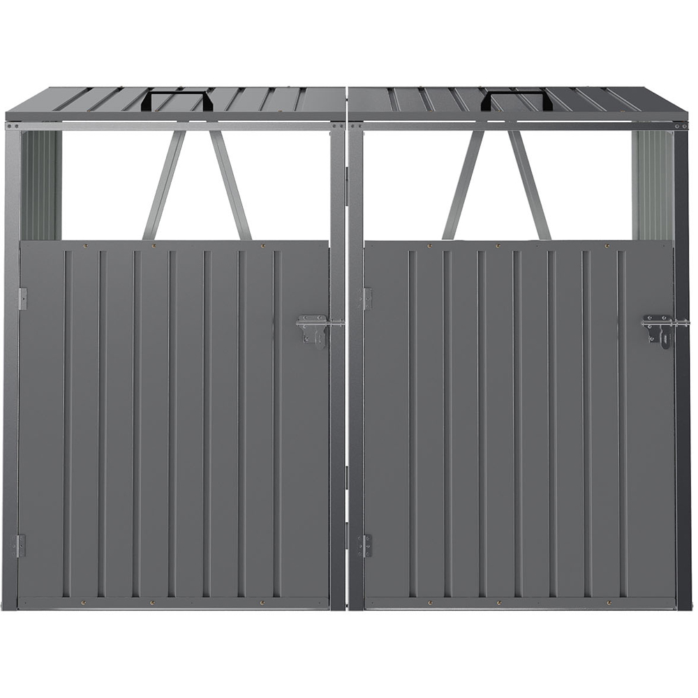 Living and Home 5 x 4ft Double Wheelie Bin Pent Storage Shed Image 2