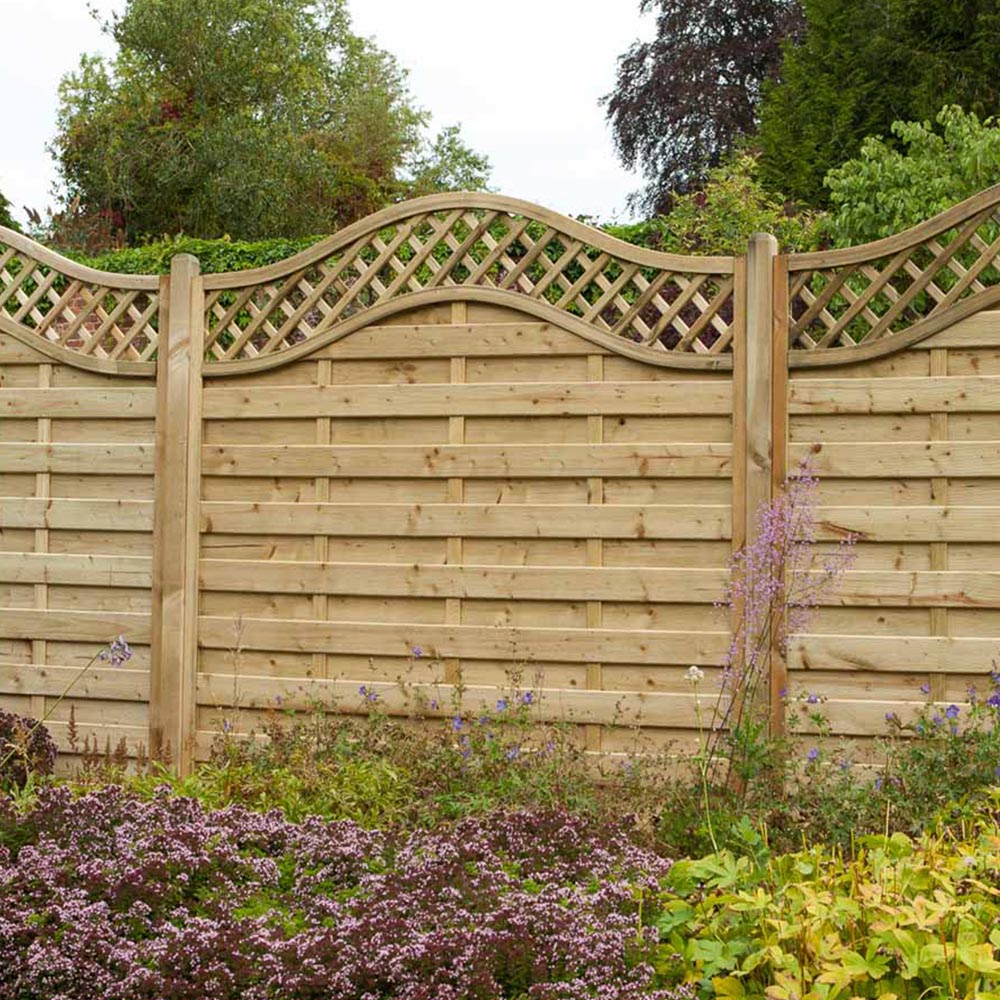 Forest Garden 6 x 6ft Pressure Treated Decorative Europa Prague Fence Panel Image 1