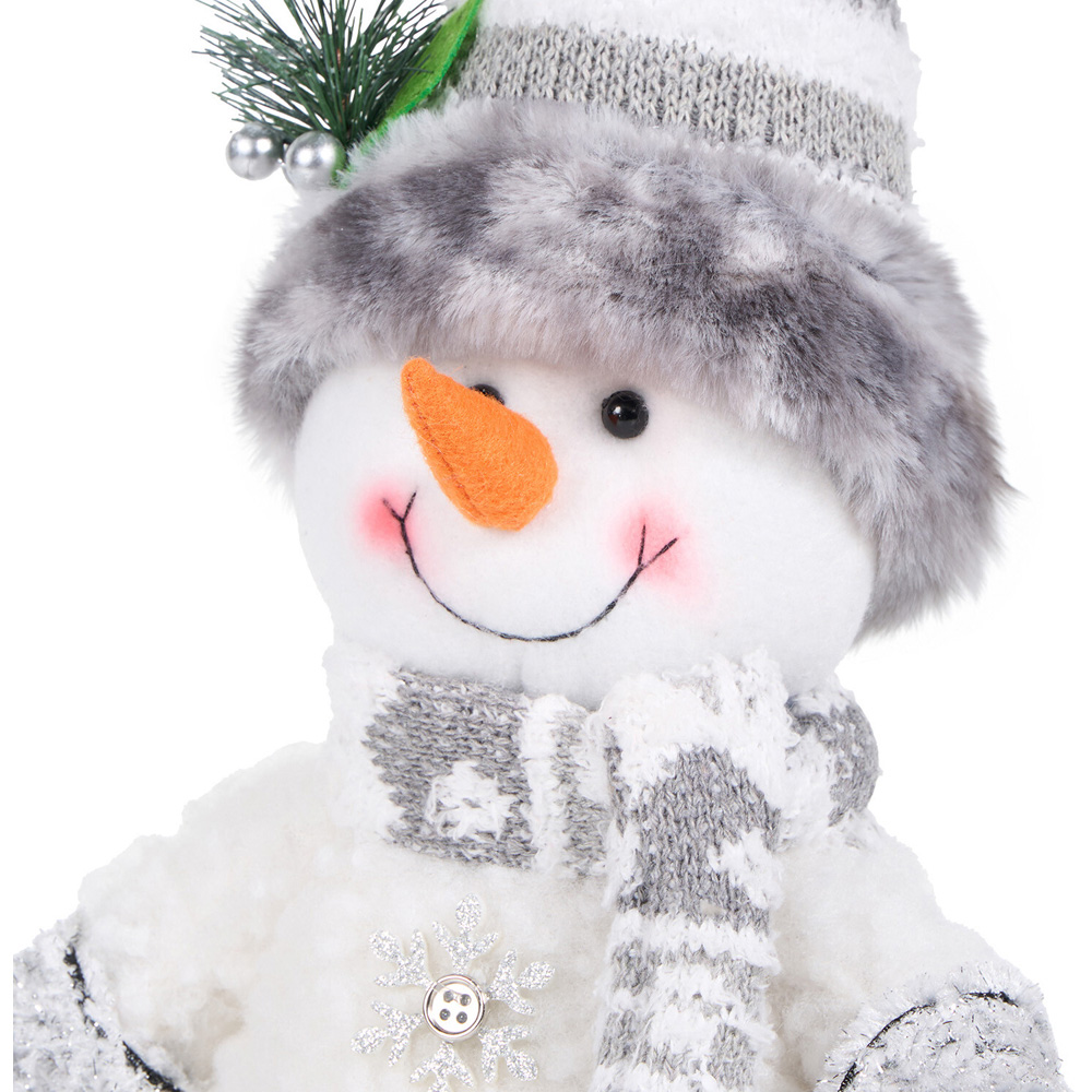 Sitting Silver Snowman - White Image 4