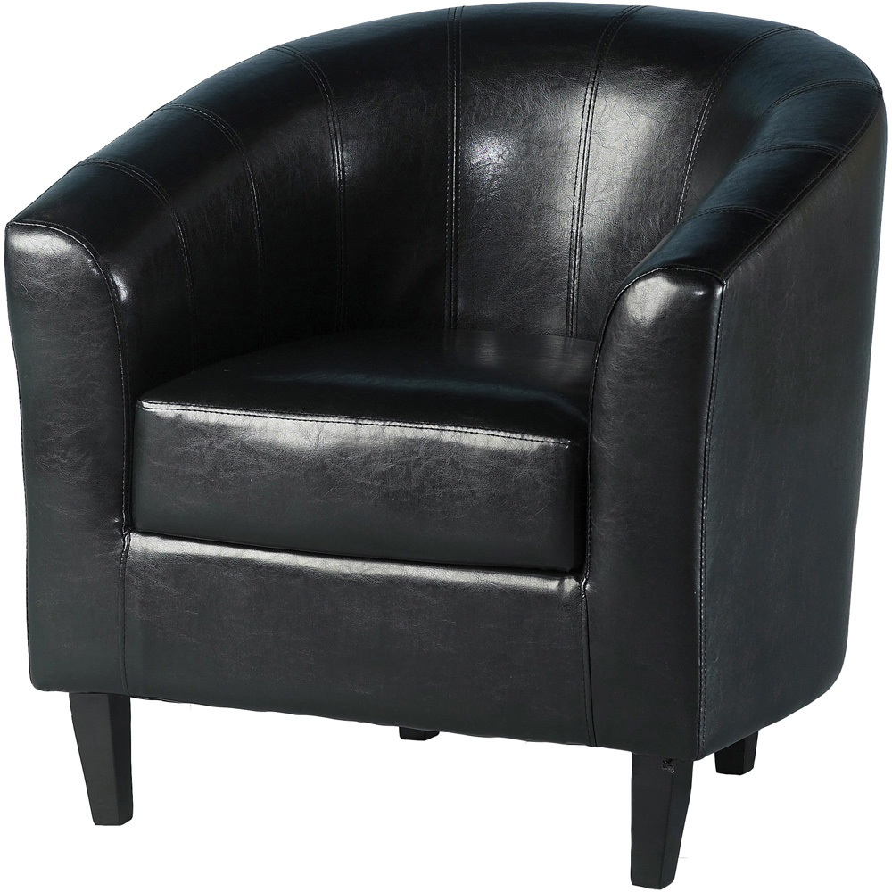 Seconique Tempo Black PU Leather Tub Chair Image 2