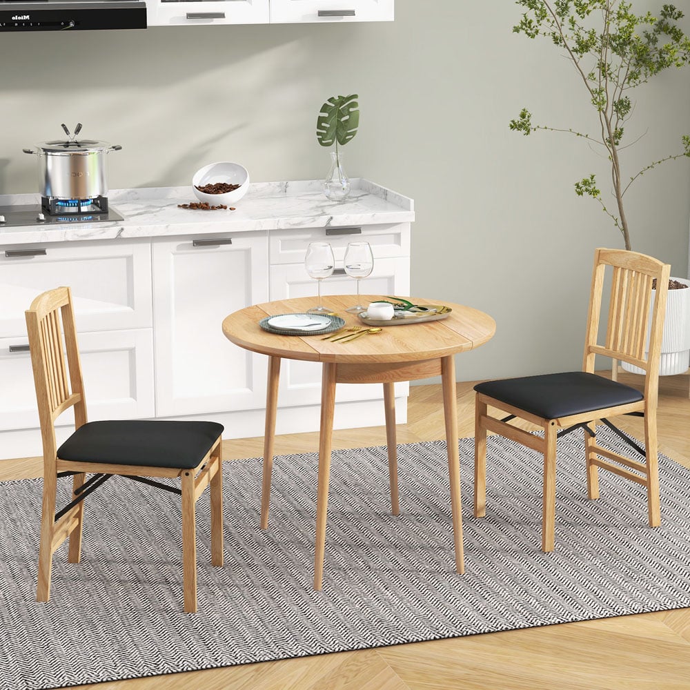 Costway Set of 2 Black Foldable Dining Chairs Image 3