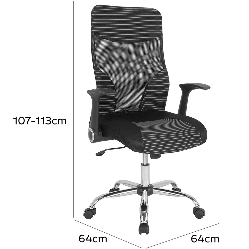 FWStyle Black Mesh Striped High Back Office Chair Image 6