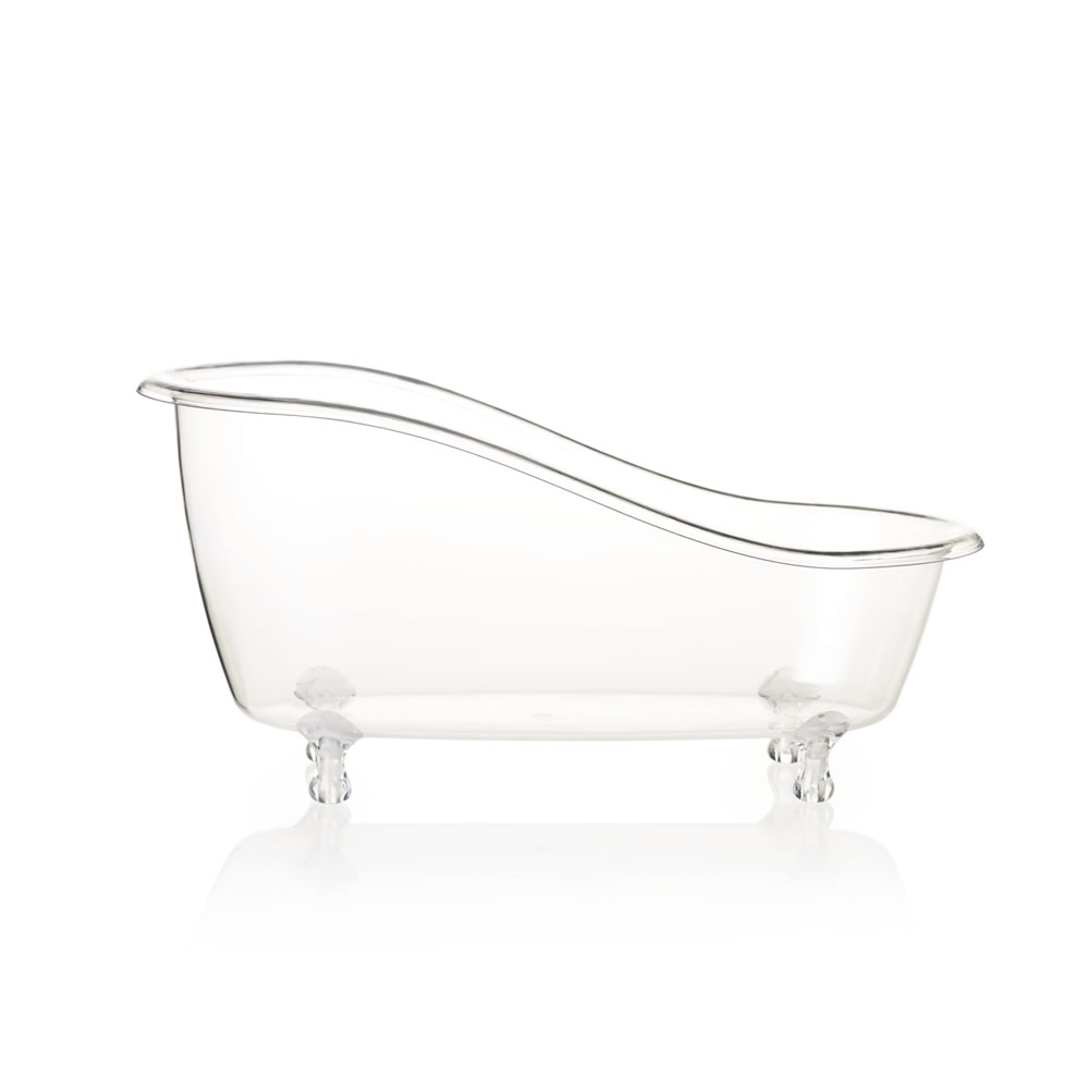 Wilko Fruits Clear Plastic Mini Bath, Bathtub Shaped Basket